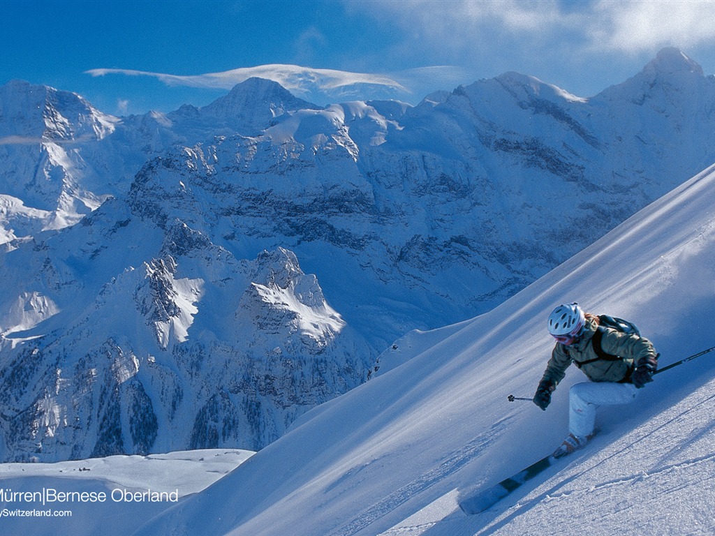 Swiss winter snow wallpaper #18 - 1024x768