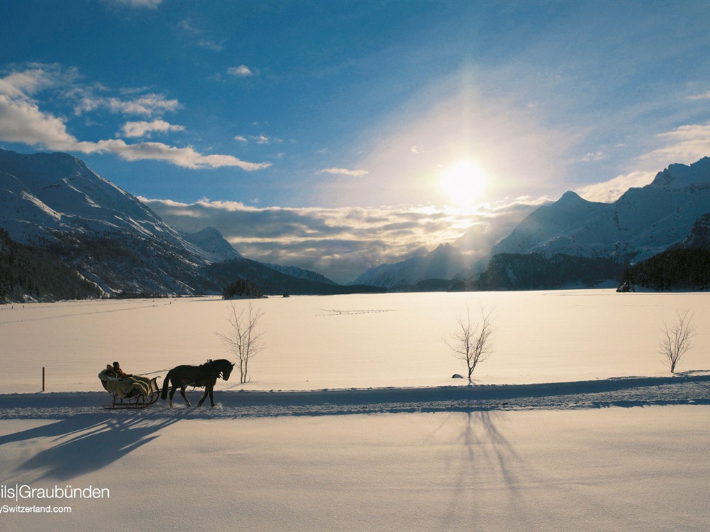 Swiss winter snow wallpaper #20 - 1024x768