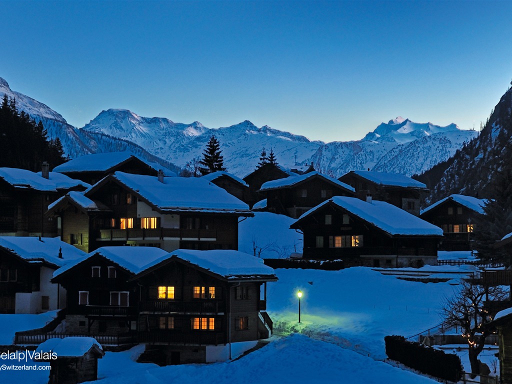 Swiss fond d'écran de neige en hiver #22 - 1024x768