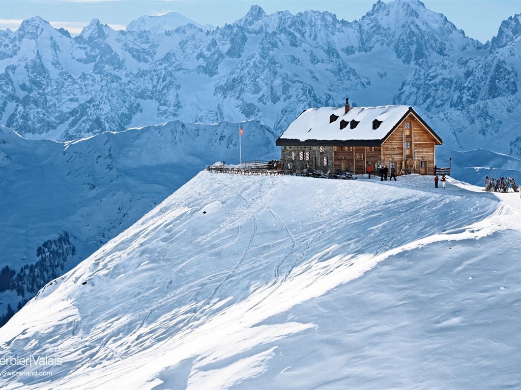 Swiss fond d'écran de neige en hiver #23 - 1024x768