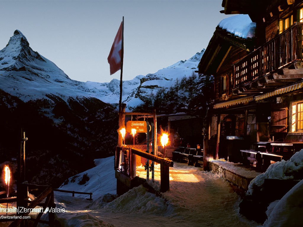 Swiss fond d'écran de neige en hiver #24 - 1024x768