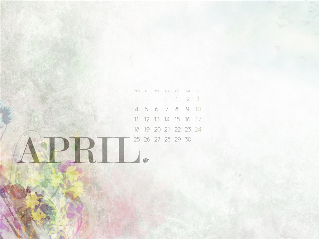 April 2011 Kalender Wallpaper (2) #8 - 1024x768