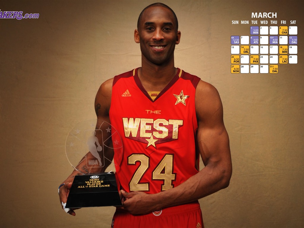 NBA 2010-11賽季 洛杉磯湖人隊 壁紙 #18 - 1024x768
