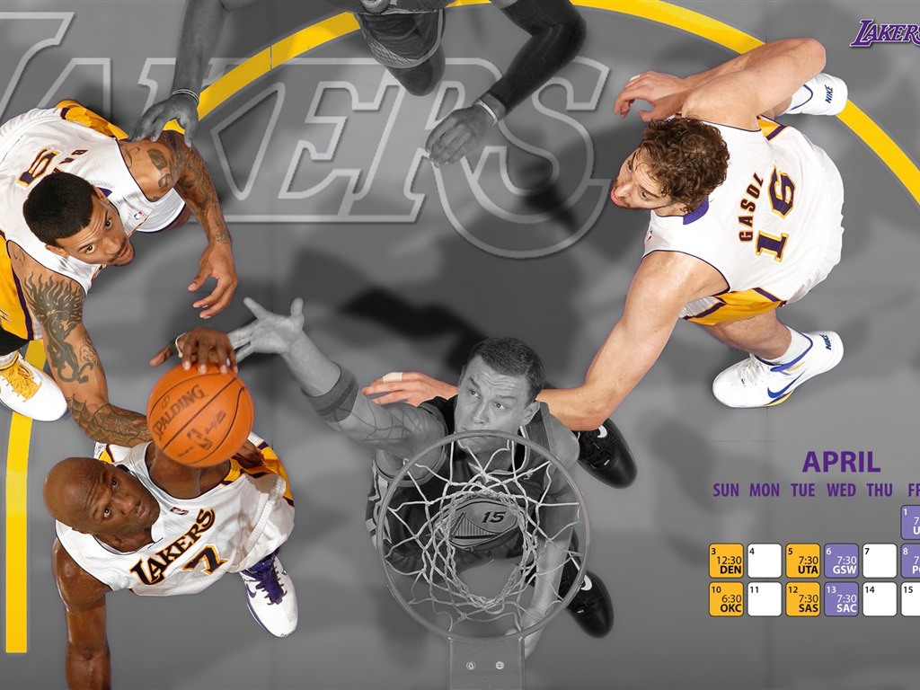 NBA 2010-11 temporada, Los Angeles Lakers Fondo de Pantalla #19 - 1024x768