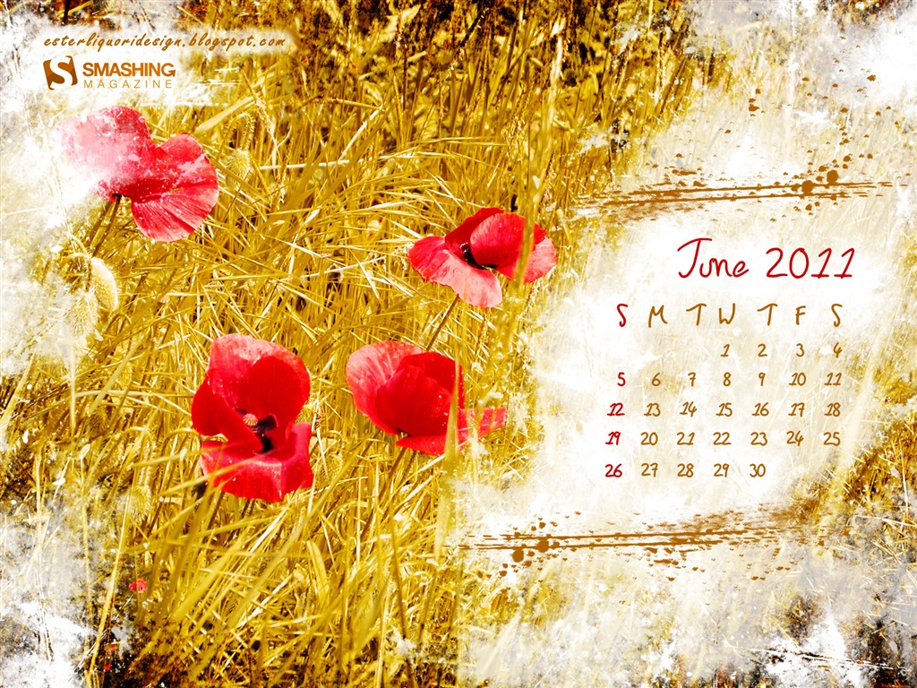 Juni 2011 Kalender Wallpaper (2) #6 - 1024x768