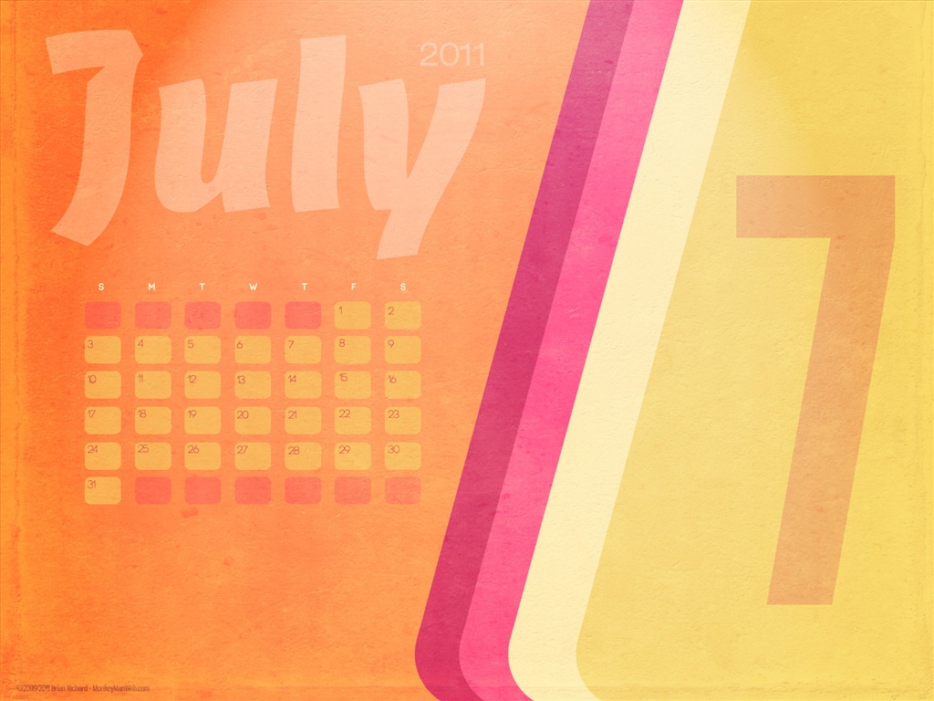 Juillet 2011 Calendar Wallpaper (1) #6 - 1024x768