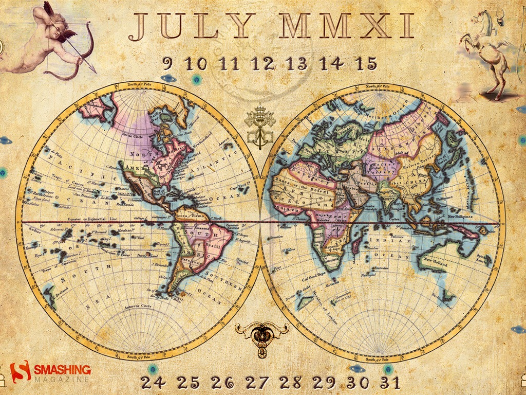 Juli 2011 Kalender Wallpaper (2) #9 - 1024x768