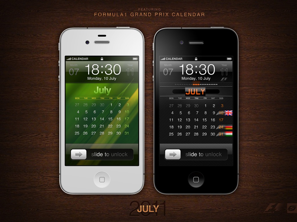 Juli 2011 Kalender Wallpaper (2) #16 - 1024x768