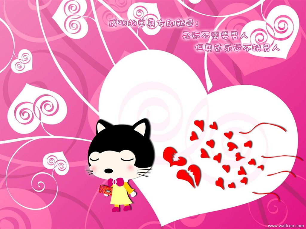 Baby cat cartoon wallpaper (2) #8 - 1024x768