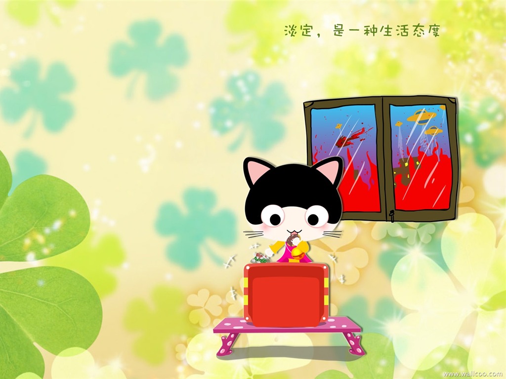 Baby cat cartoon wallpaper (2) #11 - 1024x768