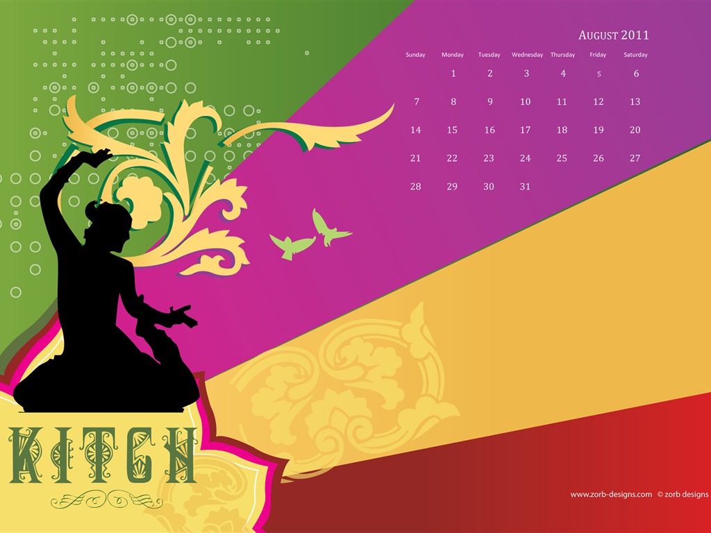 August 2011 calendar wallpaper (2) #18 - 1024x768