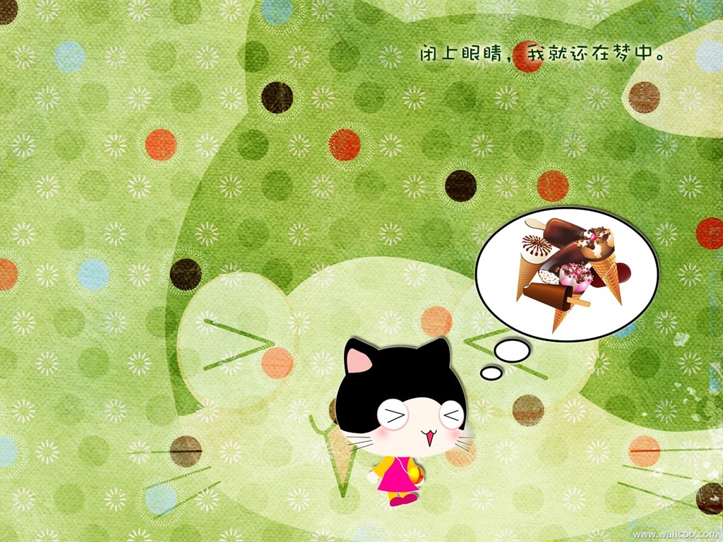 Baby cat cartoon wallpaper (3) #10 - 1024x768