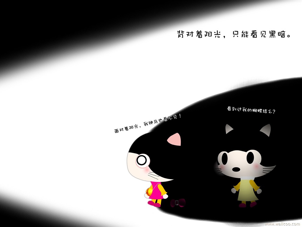 貓咪寶貝 卡通壁紙(三) #14 - 1024x768