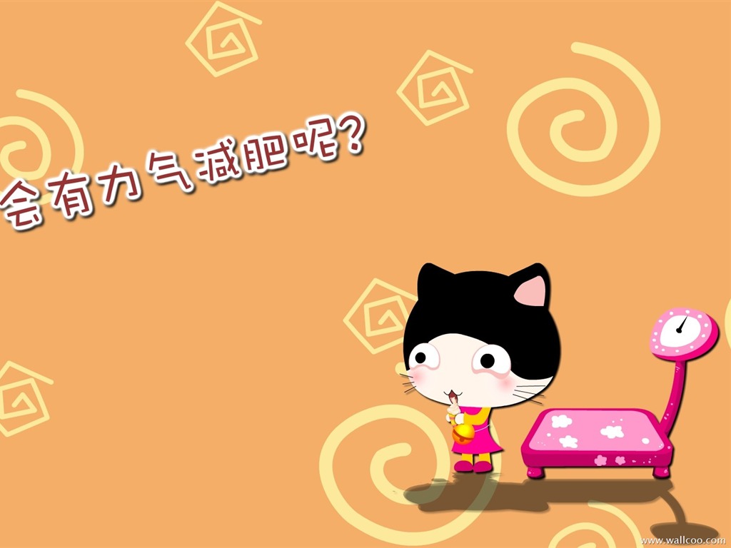 貓咪寶貝 卡通壁紙(三) #19 - 1024x768
