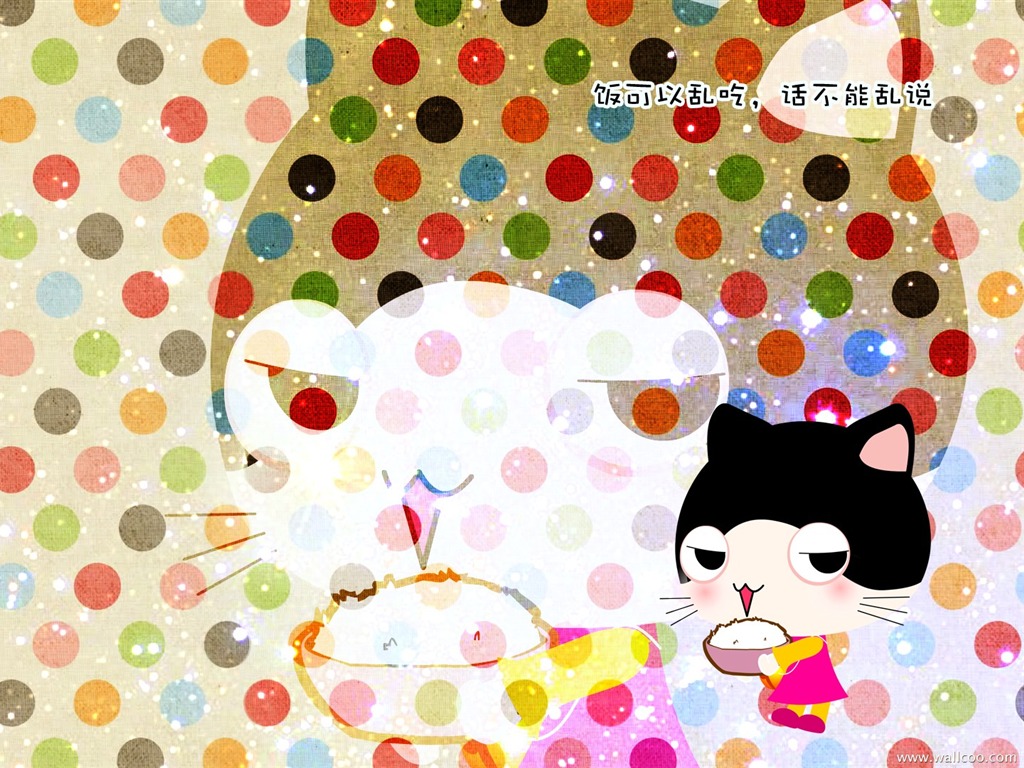 Dětská kočka karikatury tapety (4) #5 - 1024x768
