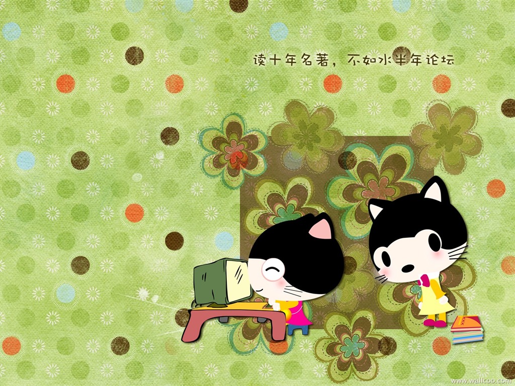 貓咪寶貝 卡通壁紙(四) #15 - 1024x768