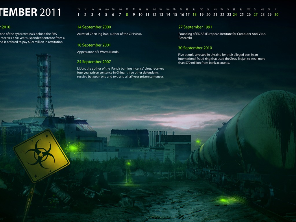 September 2011 Kalender Wallpaper (1) #3 - 1024x768