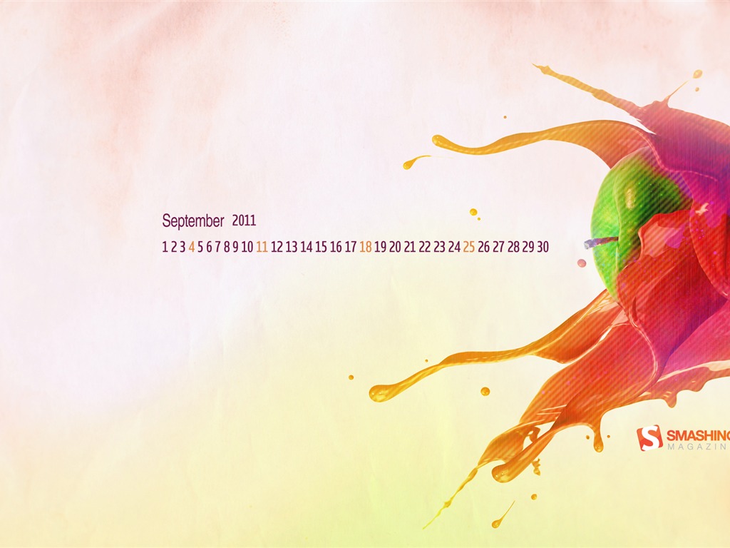Septembre 2011 Calendar Wallpaper (1) #13 - 1024x768
