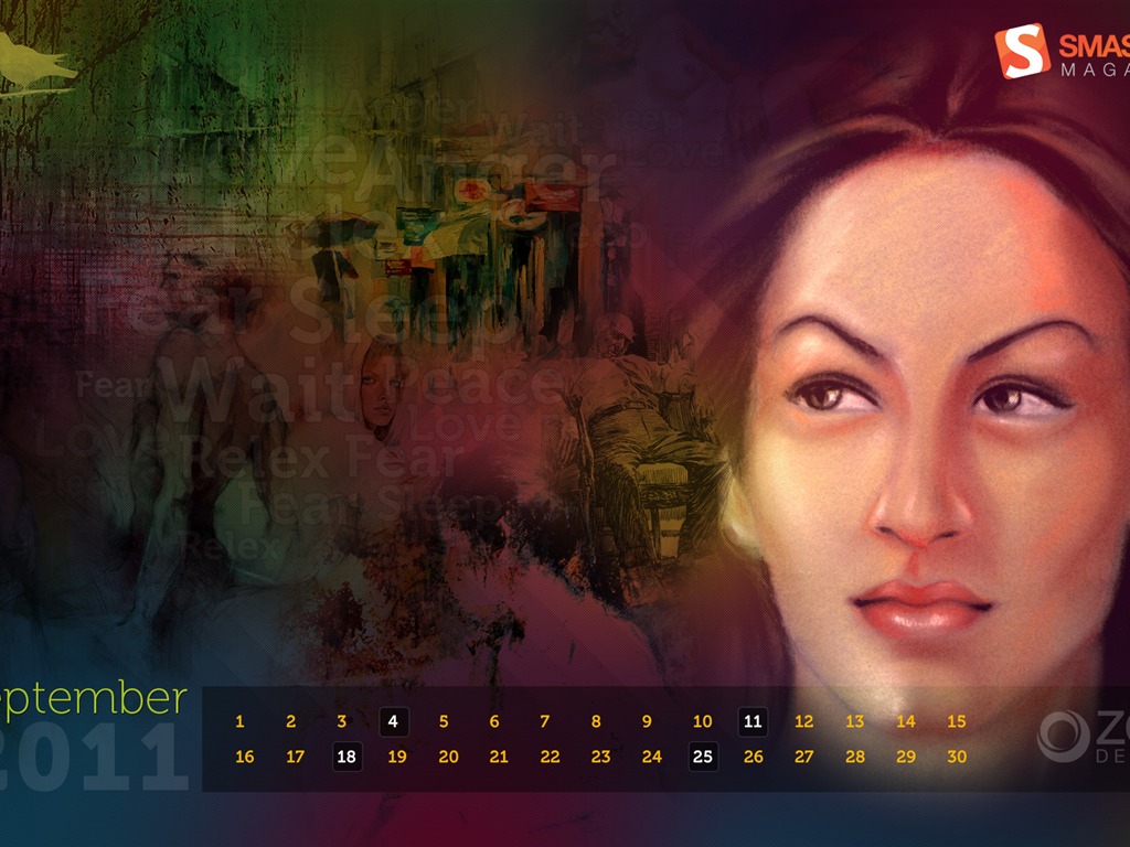 September 2011 Calendar Wallpaper (2) #5 - 1024x768