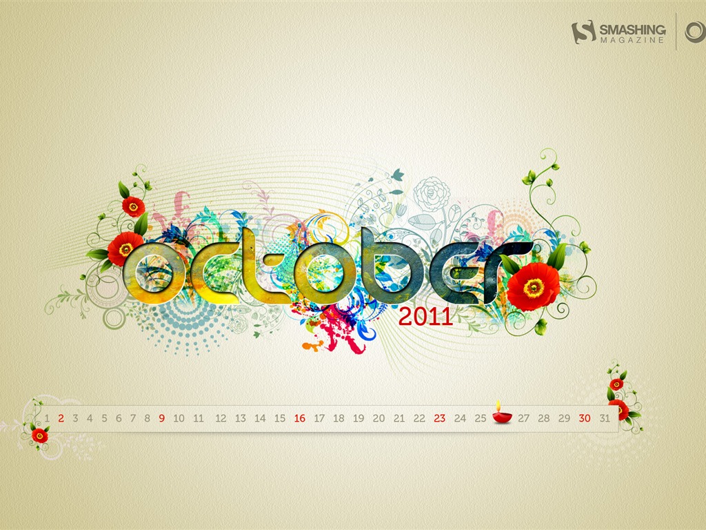 2011年10月カレンダー壁紙（1） #5 - 1024x768