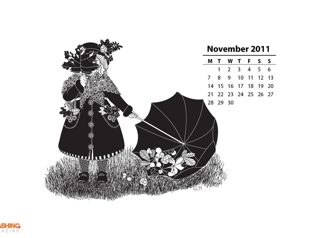 November 2011 Kalender Wallpaper (2) #3 - 1024x768