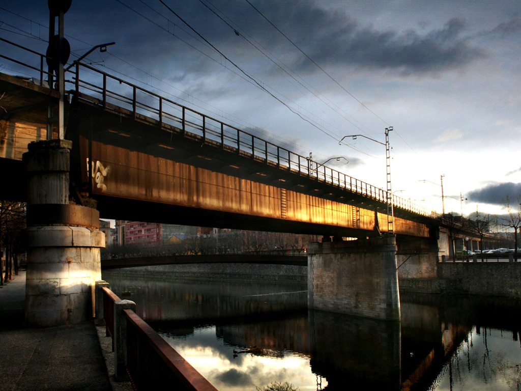 Španělsko Girona HDR-styl tapety #17 - 1024x768