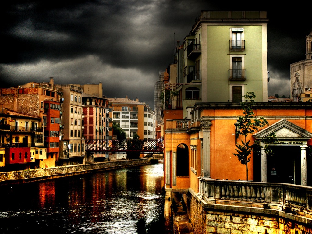 Spanien Girona HDR-Stil Hintergrundbilder #20 - 1024x768
