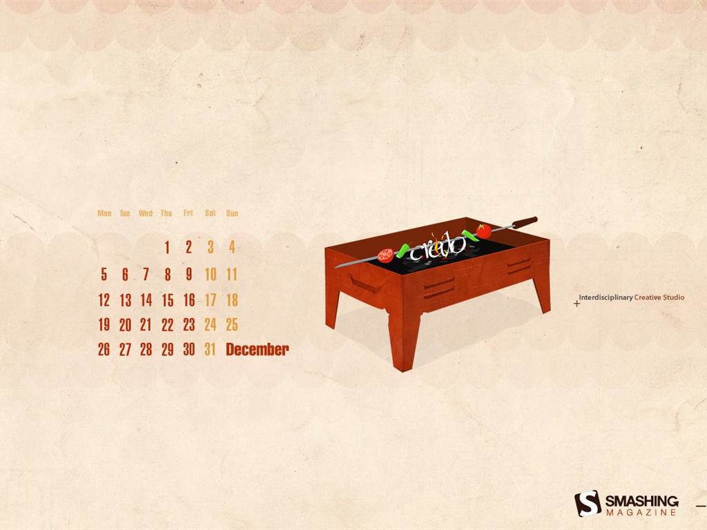 December 2011 Calendar wallpaper (1) #2 - 1024x768