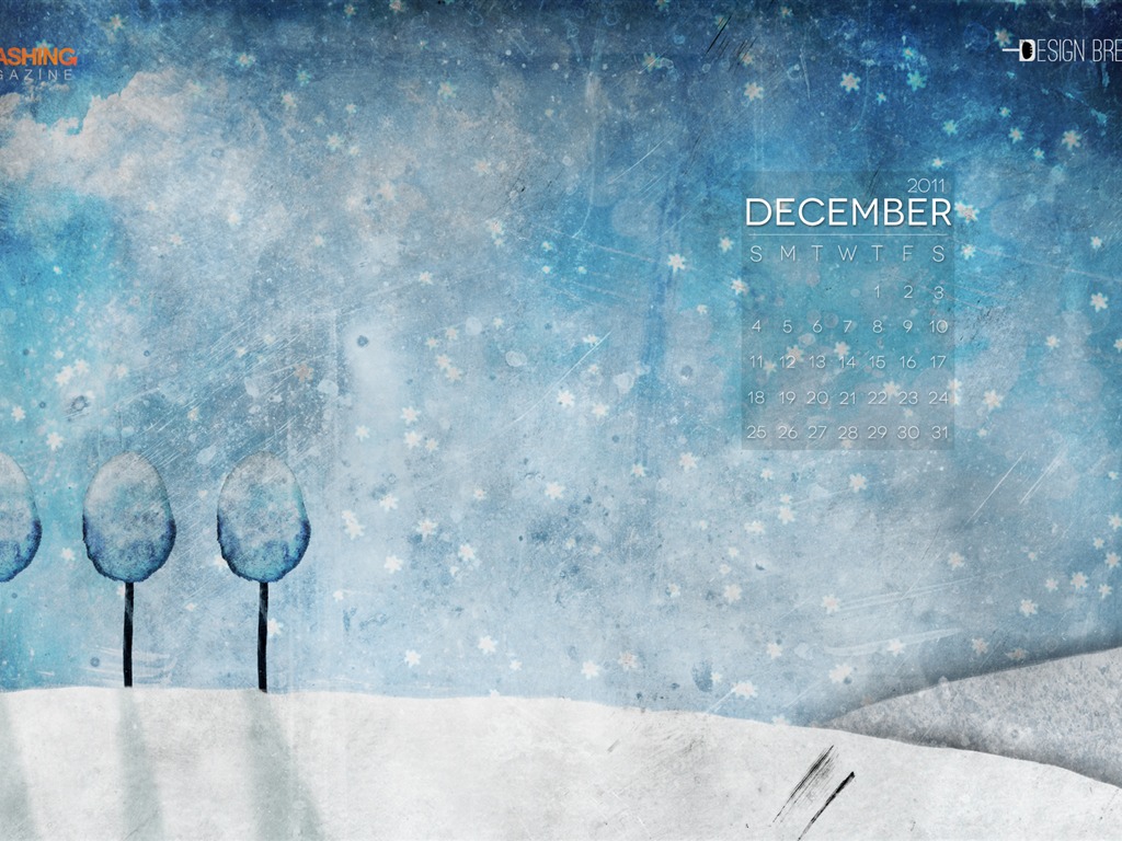 Diciembre 2011 Calendario fondo de pantalla (1) #3 - 1024x768