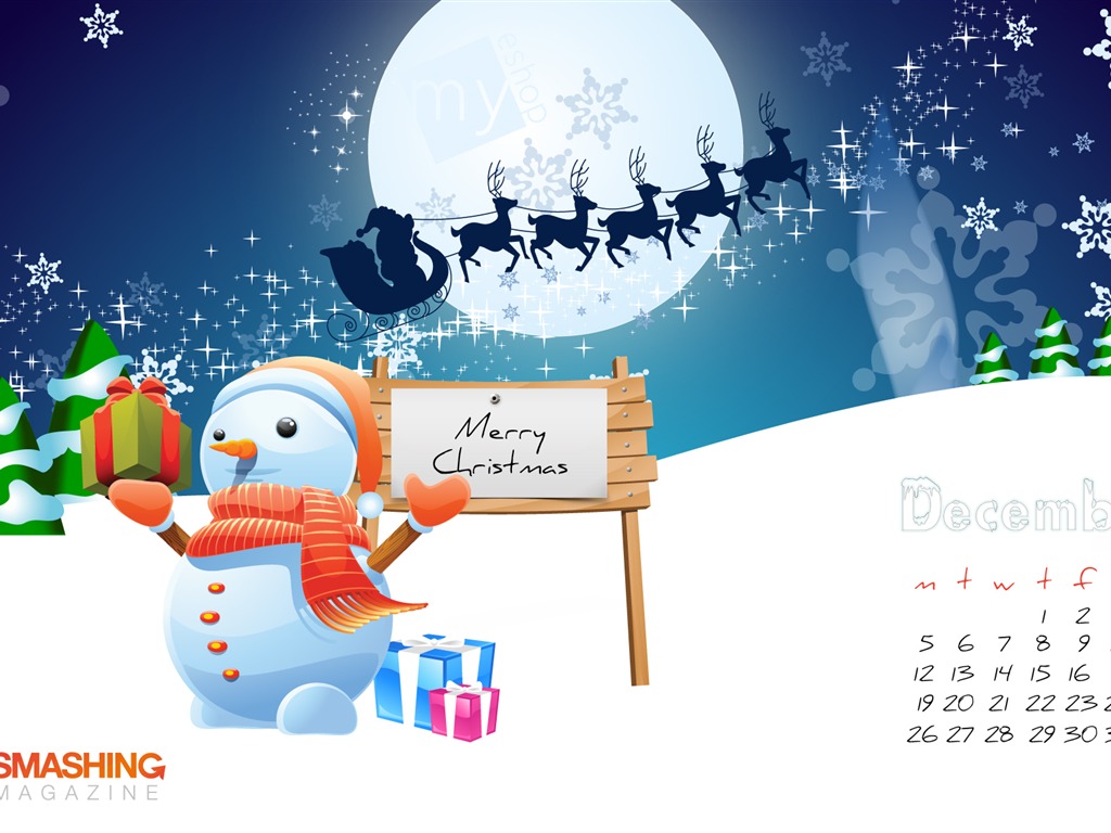 Dezember 2011 Kalender Wallpaper (2) #4 - 1024x768