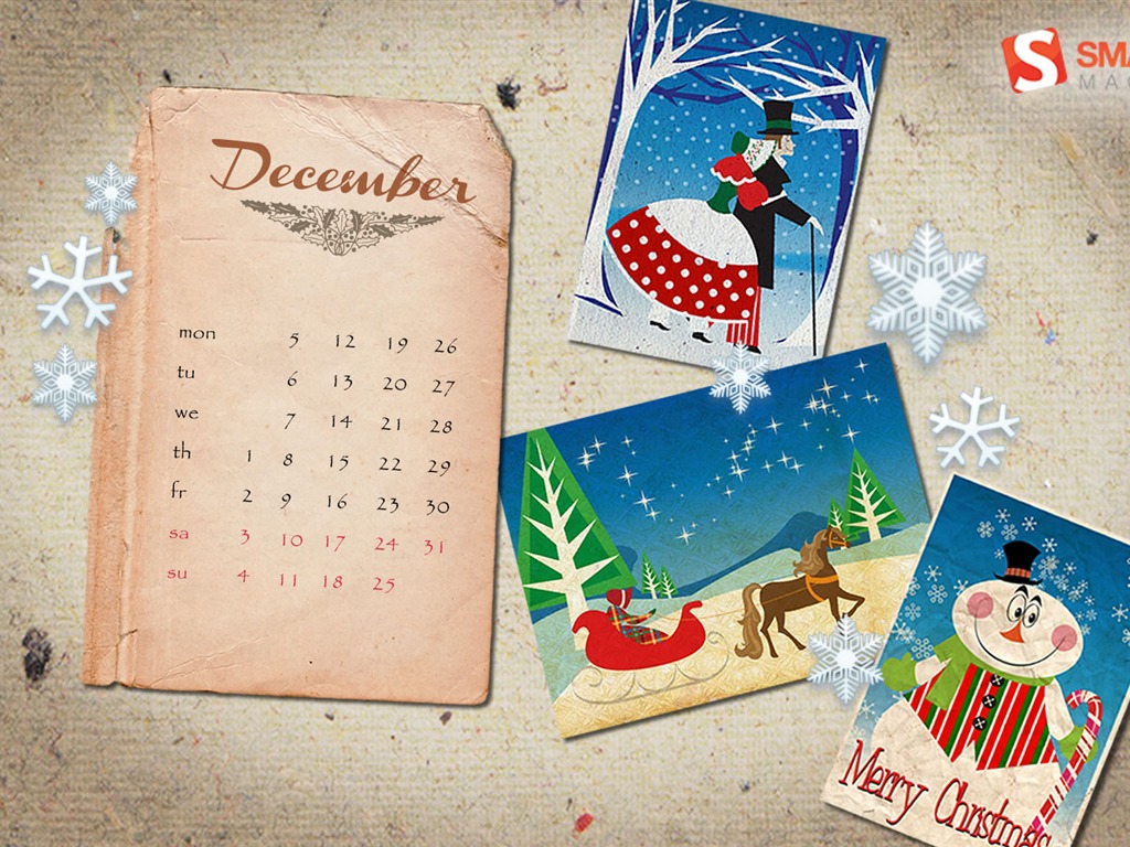 Dezember 2011 Kalender Wallpaper (2) #8 - 1024x768