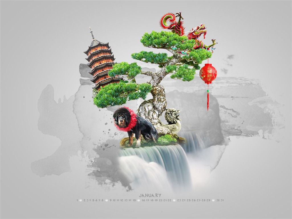 Januar 2012 Kalender Wallpapers #5 - 1024x768