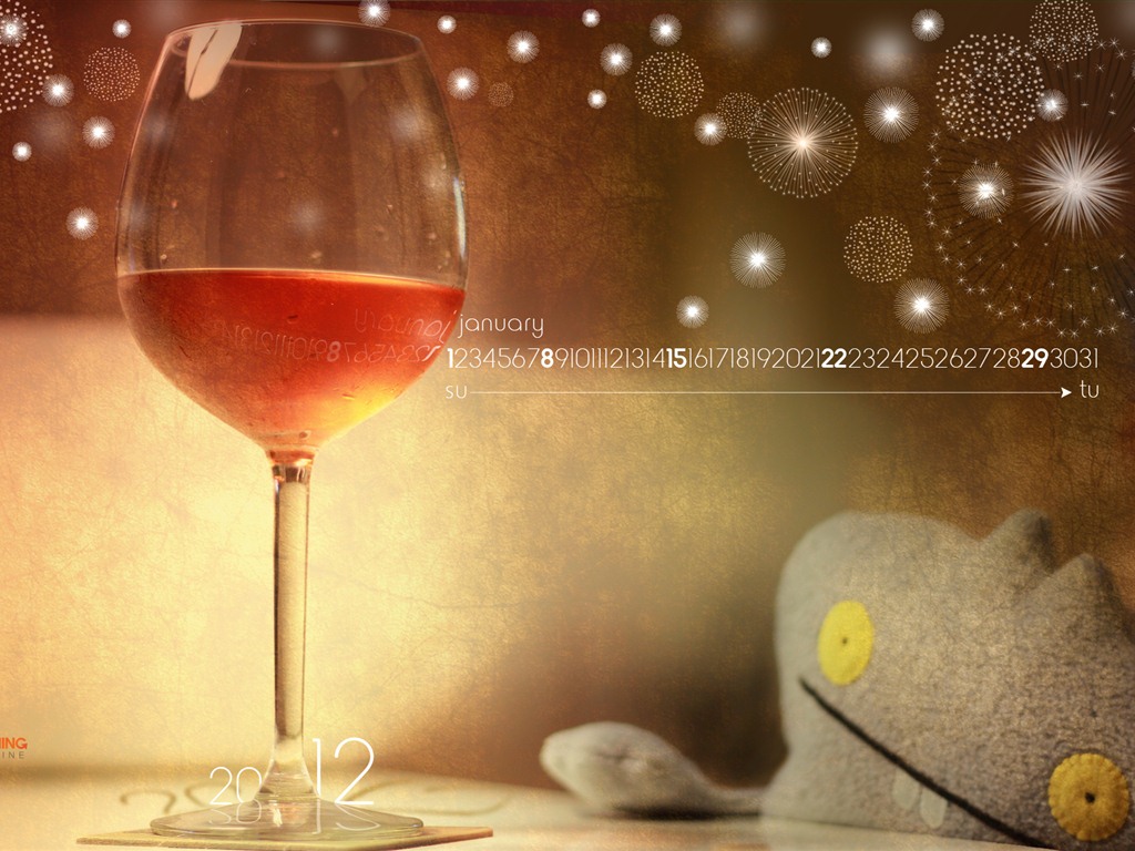 Januar 2012 Kalender Wallpapers #13 - 1024x768