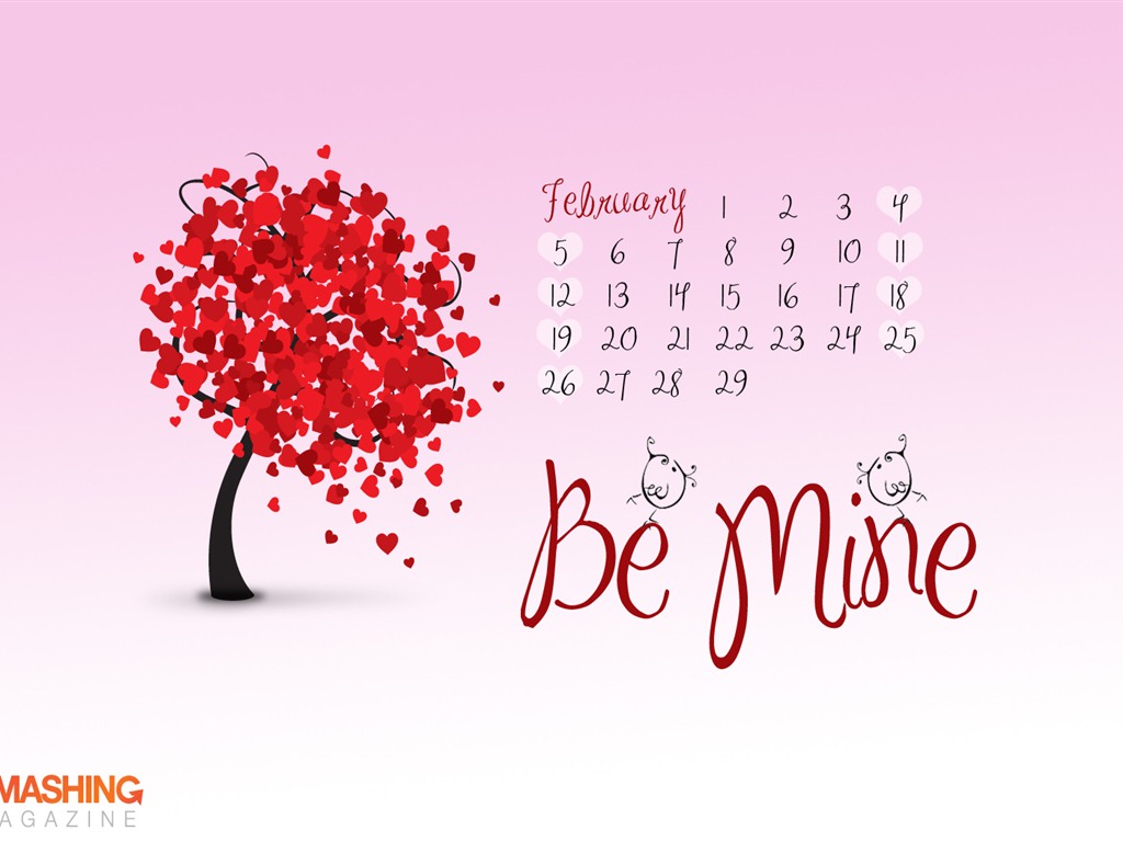 Calendario febrero 2012 fondos de pantalla (1) #8 - 1024x768