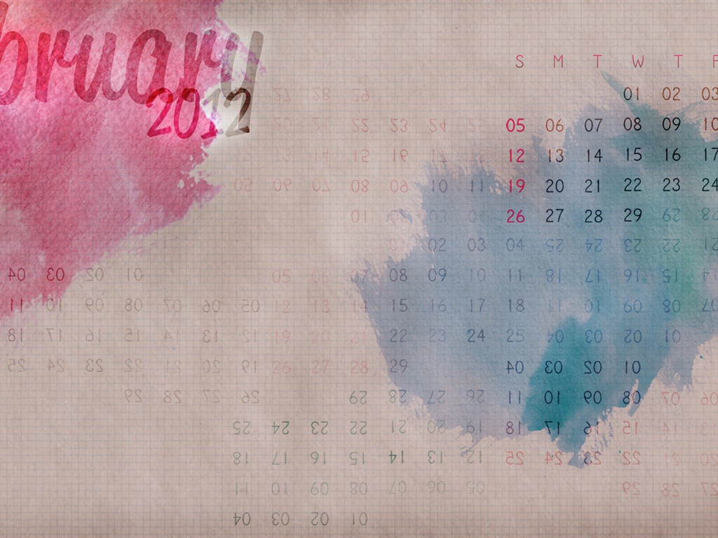 February 2012 Calendar Wallpaper (1) #16 - 1024x768