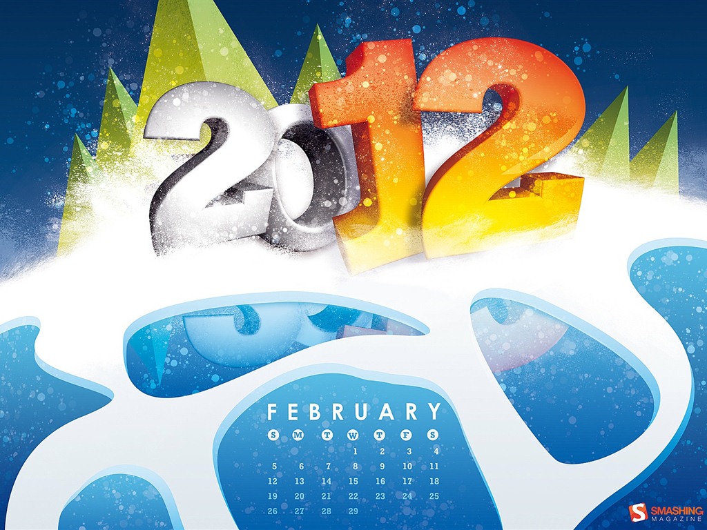 2012년 2월 달력 월페이퍼 (2) #1 - 1024x768