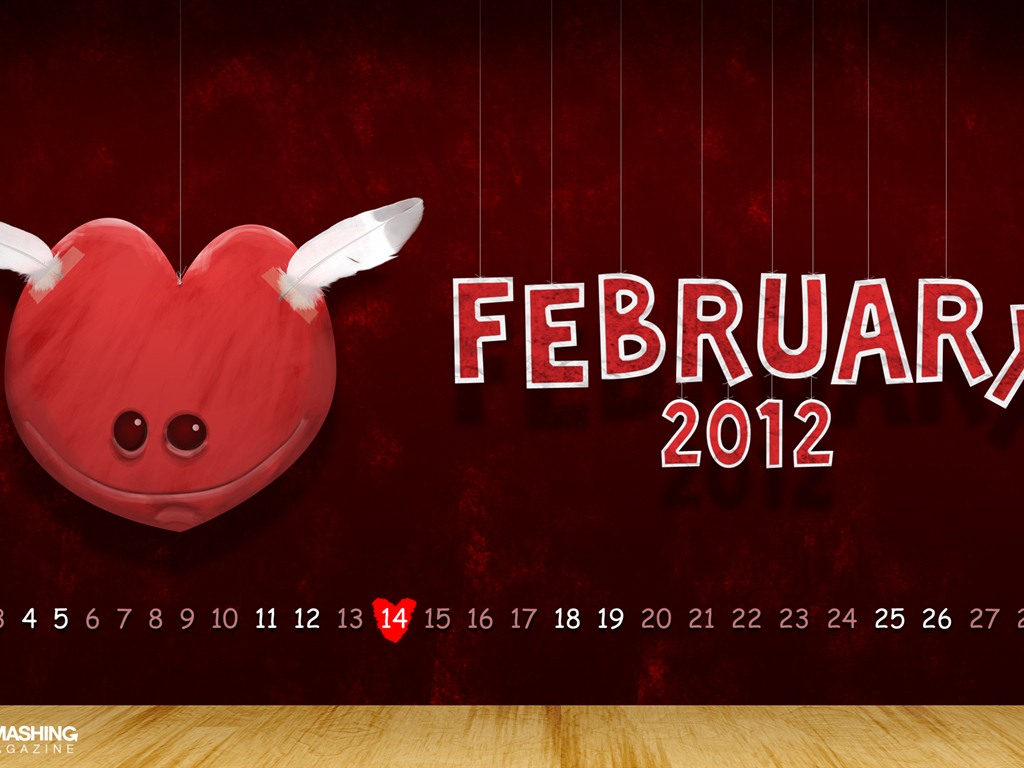 Calendario febrero 2012 fondos de pantalla (2) #2 - 1024x768