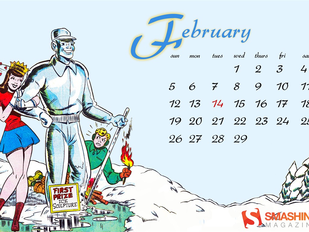 Calendario febrero 2012 fondos de pantalla (2) #6 - 1024x768