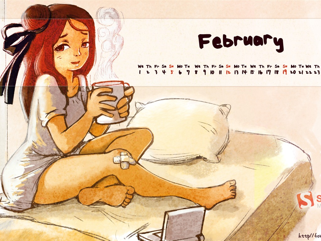 2012年2月 月曆壁紙(二) #13 - 1024x768