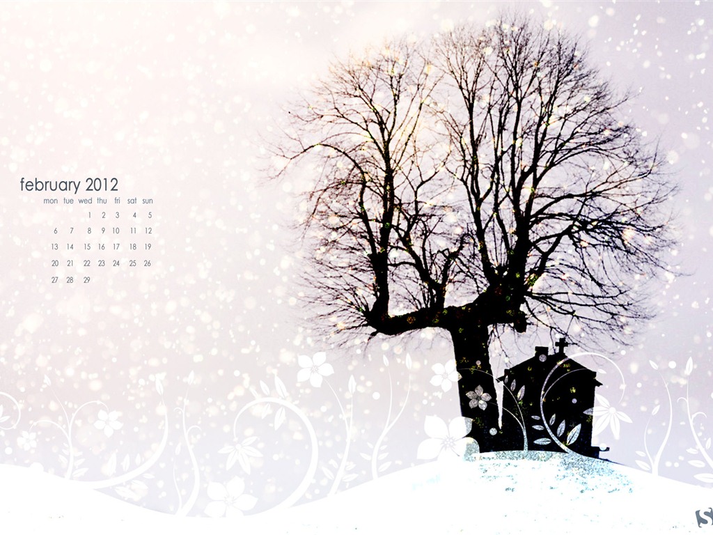 Calendario febrero 2012 fondos de pantalla (2) #15 - 1024x768