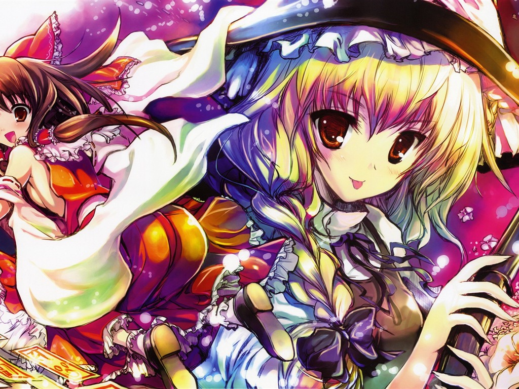 Touhou projekt karikatura HD tapety na plochu #12 - 1024x768