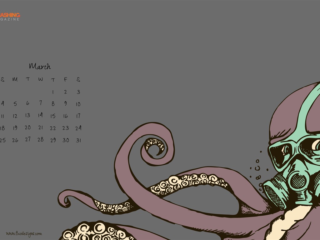 03. 2012 Kalendář Wallpaper #2 - 1024x768