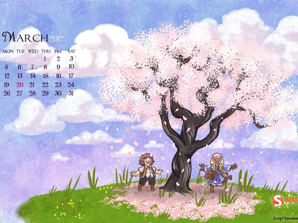 March 2012 Calendar Wallpaper #7 - 1024x768