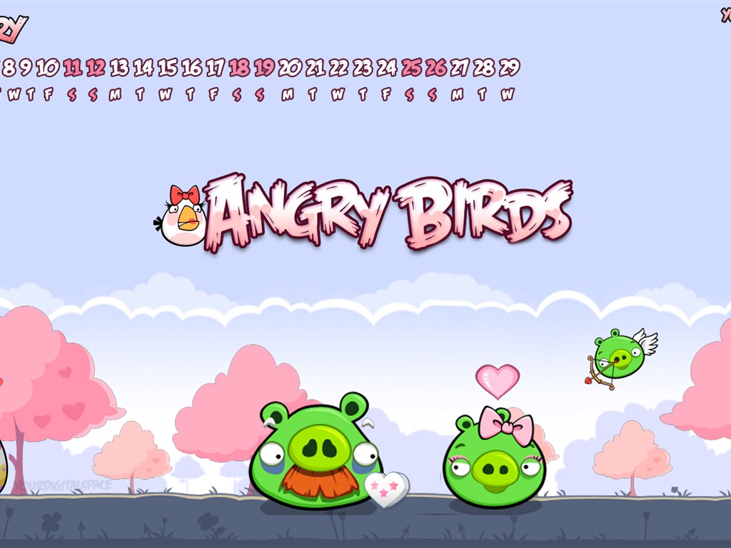 Angry Birds 2012 calendario fondos de escritorio #4 - 1024x768