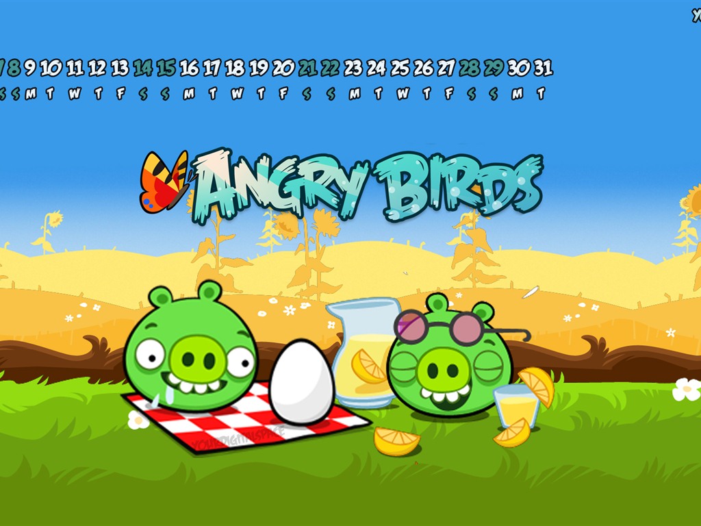 Angry Birds 2012 calendario fondos de escritorio #6 - 1024x768