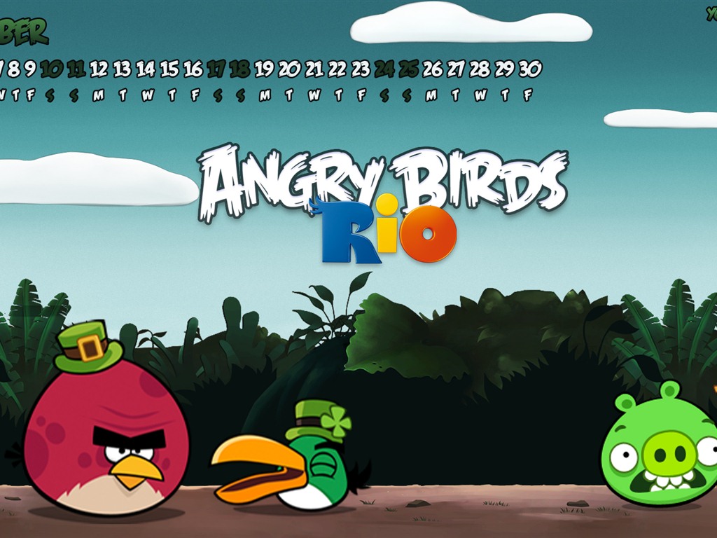 Angry Birds 2012 calendar wallpaper #10 - 1024x768