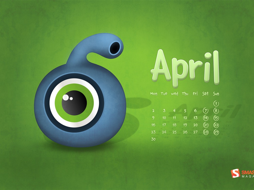 April 2012 Kalender Wallpaper (2) #1 - 1024x768