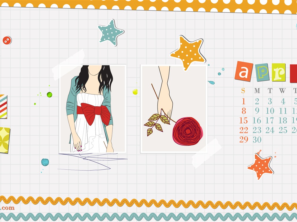 April 2012 Kalender Wallpaper (2) #6 - 1024x768