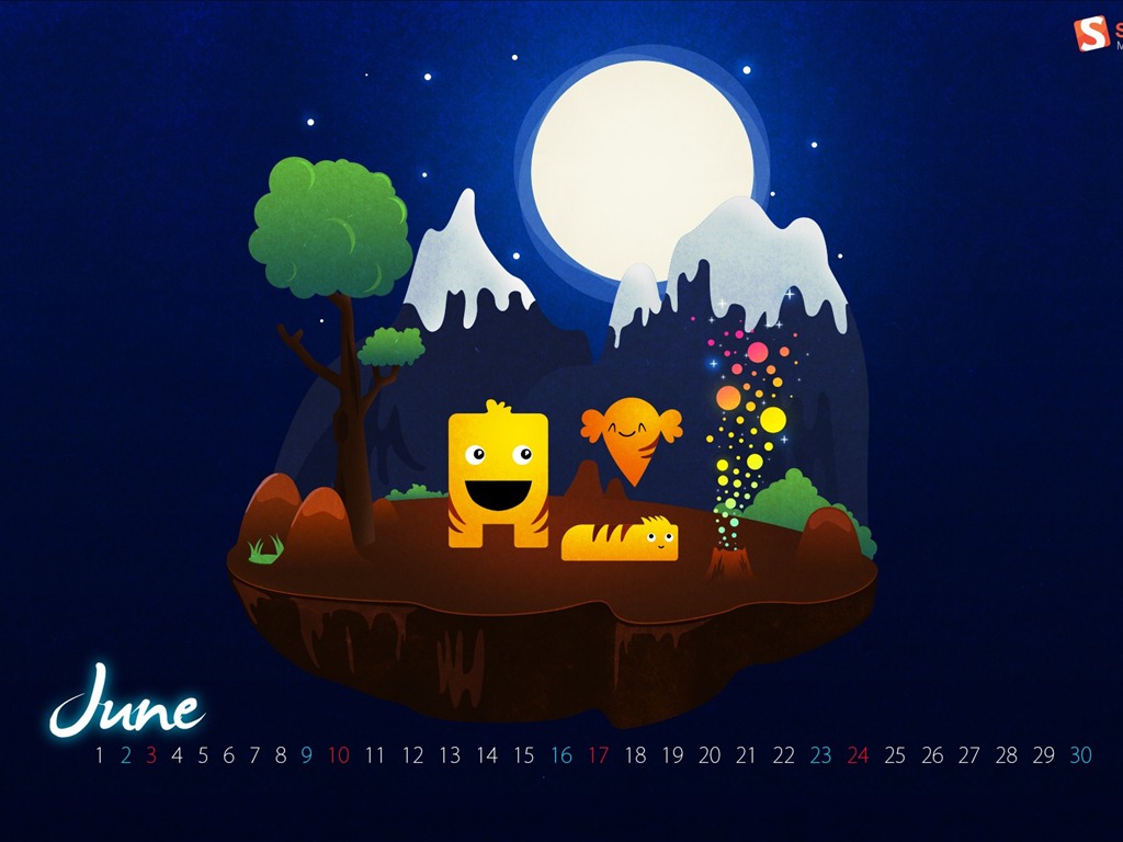 June 2012 Calendar wallpapers (2) #6 - 1024x768