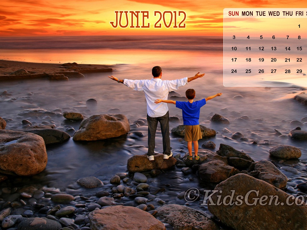 Juin 2012 fonds d'écran calendrier (2) #17 - 1024x768
